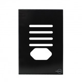 Placa P/ 4 Interruptores + Tomada (especial) - Novara Glass Preto Brilhante